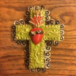 sacred heart tin cross
