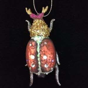 Handblown glass bug ornament