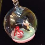 cat glass globe ornament