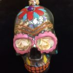 Sugar Skull glass ornament