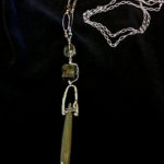 Green amethyst and chalcedony necklace, $142