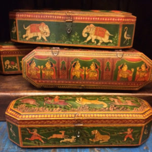 Hand-painted wooden jewelry boxes, $145 each