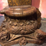 Detail of carved column coat rack, $750
