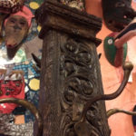Detail of carved column coat rack, $750
