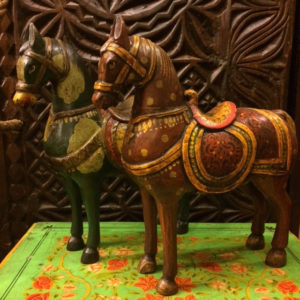 Painted wooden horses, $85 each