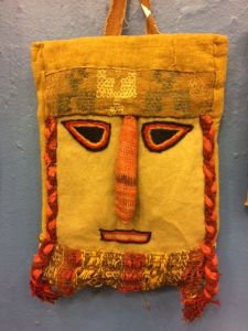 Wall hanging made with pre-Colombian fabrics, $96