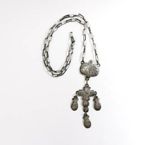 Mexico, Mexican jewelry, silver, necklace, cross, antique, antique jewelry, antique mexican necklace, $425