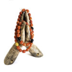 naga, nagaland, nagaland beads, orange, white, black, colorful, glass, glass beads, necklace, jewelry, $125