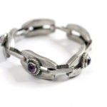 Sterling silver Mexican bracelet with amethyst stones, $295