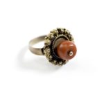 Coral and gold ring, $330. Photo by Jessica Laudicina.