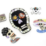 Large skull magnet, $18; Catrina magnet, $7.50; Skull and crossbones magnet, $3.50; Lady skeleton magnet, $11.50; Larger Catrina magnet, $11.50. Photo by Jessica Laudicina.
